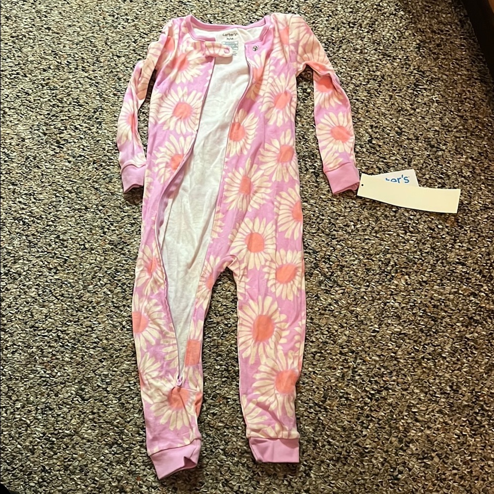 Carter's Pink and White Footed One Piece